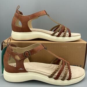 NEW JBU Women’s Prague T-Strap Sandals Brown/bronze Size 10M
